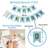 Blue Birthday Decoration Kit for Boys – 52 Pcs Banner & Balloons