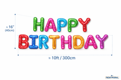Happy Birthday Multicolor Foil Balloon Banner
