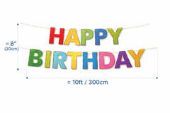 Happy Birthday Foil Balloon Banner (Gold)