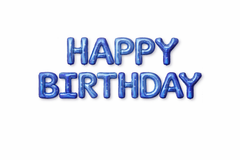 Happy Birthday Blue Foil Balloon Banner