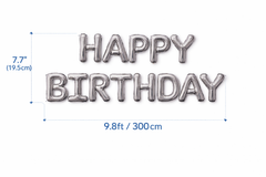 Happy Birthday Silver Foil Balloon Banner