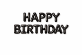 Happy Birthday Black Foil Balloon Banner