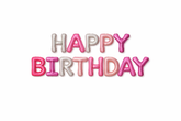Happy Birthday Pink Foil Balloon Banner