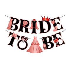Bride To Be Decoration Combo Kit | Bridal Shower & Bachelorette Party Decoration Set with Bride To Be Banner, Ring Foil Balloon & Champagne Bottle Balloon