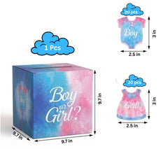 Ferrywala Boy or Girl Gender Prediction Voting Box Kit with Cards – Baby Shower Game Kit, 1 Box + 40 Voting Cards (Boy & Girl), Fun Party Activity for Baby Shower Decorations