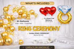 40 Balloons Gold-White Ring Ceremony Combo