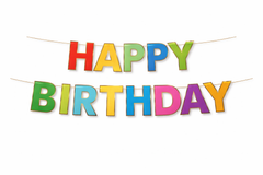 Happy Birthday Foil Balloon Banner (Gold)