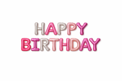 Happy Birthday Pink Foil Balloon Banner